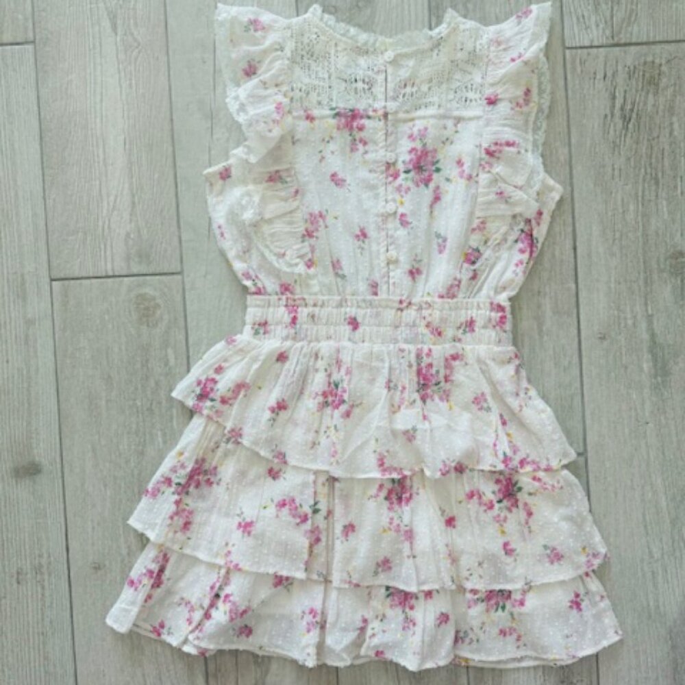 NWOT LoveShackFancy Girls Decker Floral Poplin Lace Dress 7/8Y - Picture 3 of 3